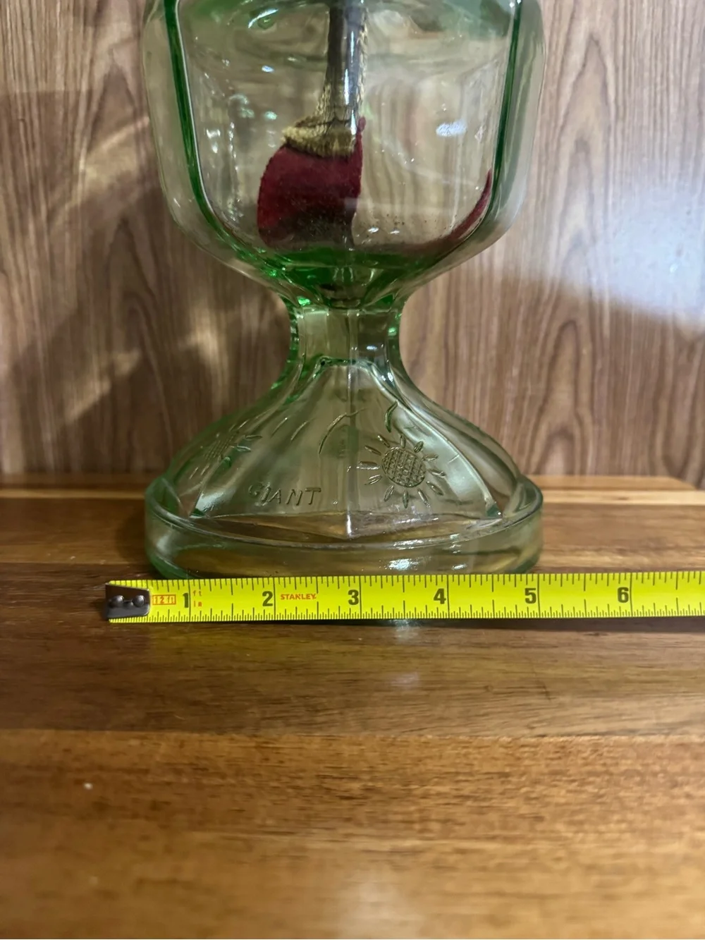 Vintage-Inspired Green Glass Lantern - Home Accents